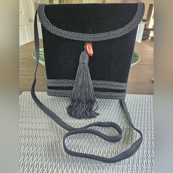 Yves Saint Laurent Vintage Black Velvet Bag - Picture 1 of 7